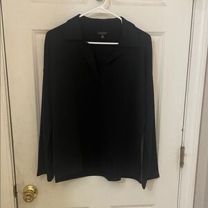 Black Women's polo long sleeve Top